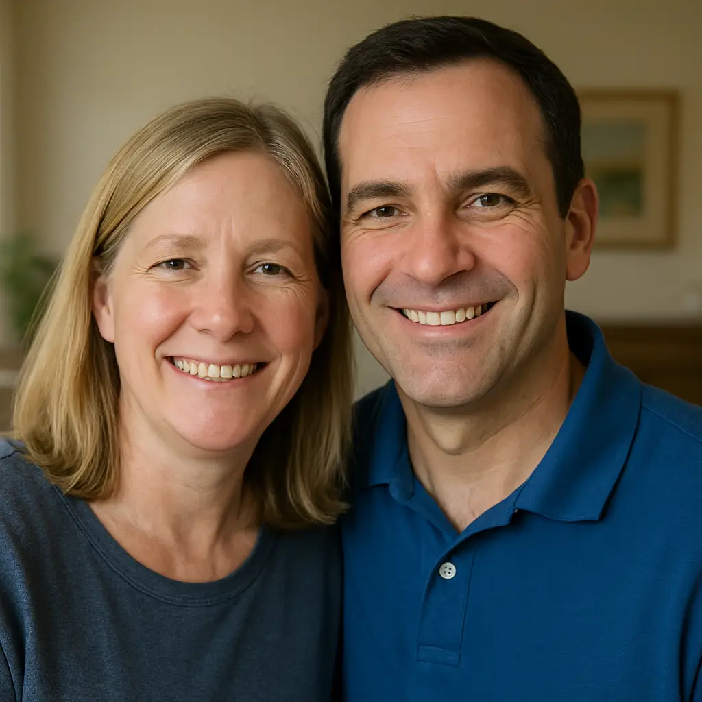 Couple happy after water damage services