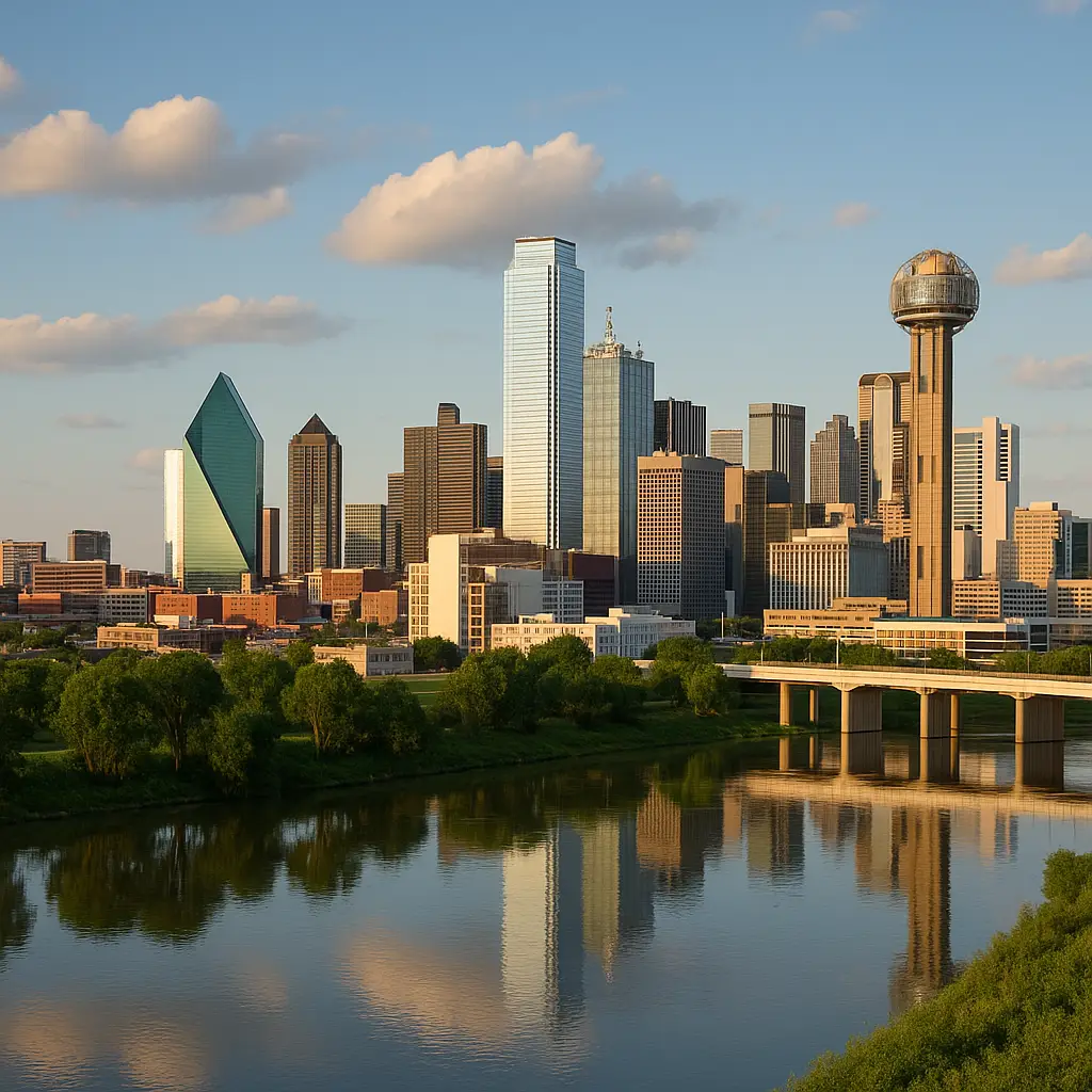 Dallas skyline after successful water damage restoration